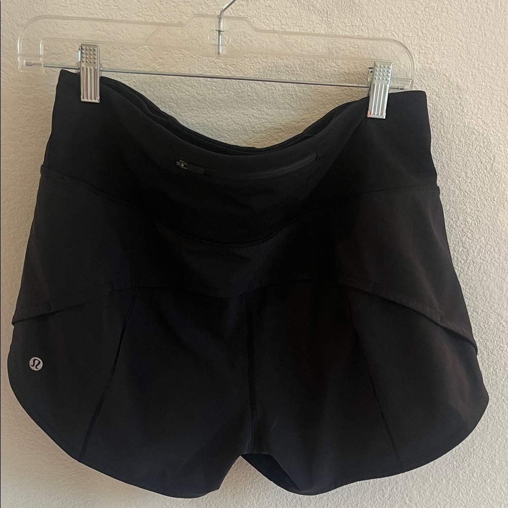 lululemon athletica Women's Black Athletic Shorts with Built-In Liner.